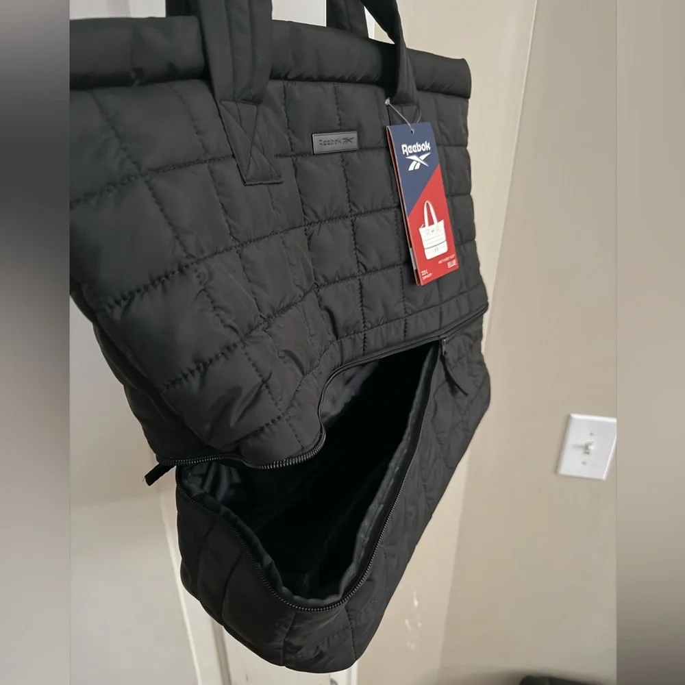 Brand new”Reebok”(ELLIE)tote bag.Size-H-15”,W-20”xD7”.23L capacity.Color-black🖤 - Picture 8 of 14
